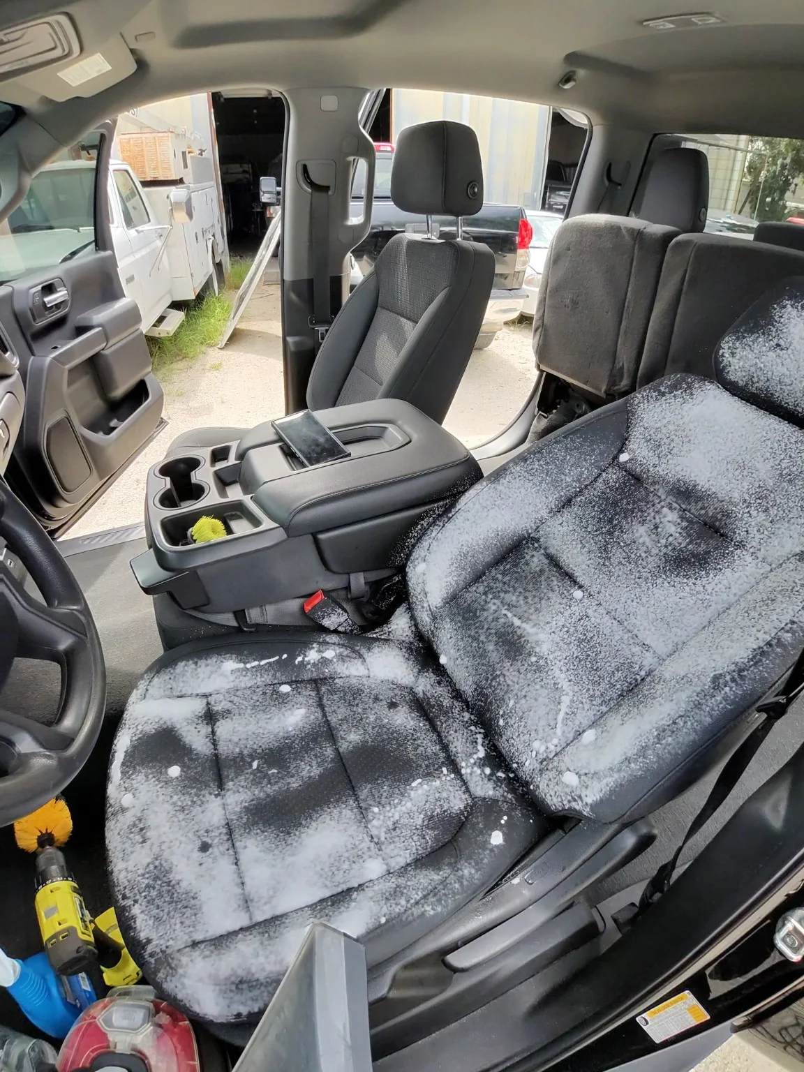 Silverado seats during deep cleaning
